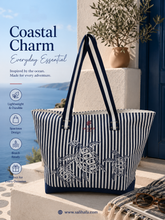 Load image into Gallery viewer, SALIHAFA Sea Turtle Striped Tote Bag (SP43-L)