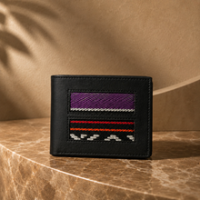 Load image into Gallery viewer, Sadu Pattern Leather Bifold Wallet (SM-11)