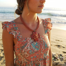 Load image into Gallery viewer, Red Cross Beaded Necklace (N-39 T-7)
