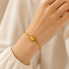 Load image into Gallery viewer, Gold Sea Turtle Charm Bracelet | Adjustable Minimalist Ocean-Inspired Bracelet (BR-24)
