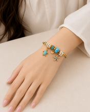 Load image into Gallery viewer, Gold Ocean Charm Bracelet (BR-56)
