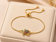 Load image into Gallery viewer, CZ Turtle Chain Bracelet (BR-66)
