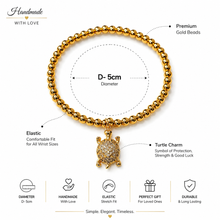 Load image into Gallery viewer, Gold Turtle Charm Bracelet (BR-73)
