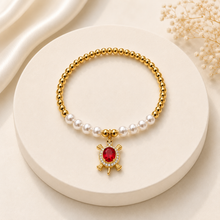 Load image into Gallery viewer, Pearl Gold Turtle Bracelet (BR-72)
