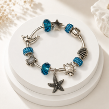 Load image into Gallery viewer, Silver Ocean Charm Bracelet (BR-74)
