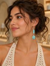 Load image into Gallery viewer, Turquoise Turtle Charm Earrings (E-61)
