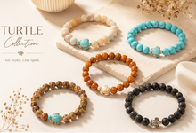 Load image into Gallery viewer, Turtle Charm Beaded  Bracelet (BR-60)
