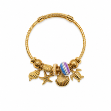 Load image into Gallery viewer, Gold Ocean Charm Bracelet (BR-56)
