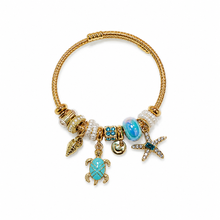 Load image into Gallery viewer, Gold Ocean Charm Bracelet (BR-56)
