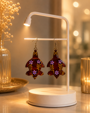 Load image into Gallery viewer, Hand Painted Turtle Earrings (E-16)
