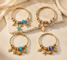 Load image into Gallery viewer, Gold Ocean Charm Bracelet (BR-56)
