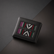 Load image into Gallery viewer, Sadu Pattern Leather Bifold Wallet (SM-11)
