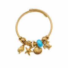 Load image into Gallery viewer, Gold Ocean Charm Bracelet (BR-56)
