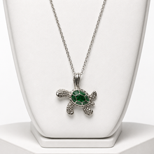 Load image into Gallery viewer, Silver Turtle Pendant Necklace (BR-26)
