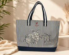 Load image into Gallery viewer, SALIHAFA Sea Turtle Striped Tote Bag (SP43-L)
