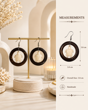 Load image into Gallery viewer, Wooden Turtle Hoop Earrings (E-28)
