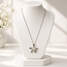 Load image into Gallery viewer, Silver Turtle Pendant Necklace (BR-26)
