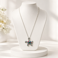 Load image into Gallery viewer, Silver Turtle Pendant Necklace (BR-26)
